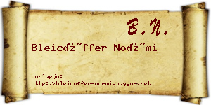 Bleicöffer Noémi névjegykártya